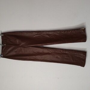 Missguided Brown Faux Leather Pants Size 2